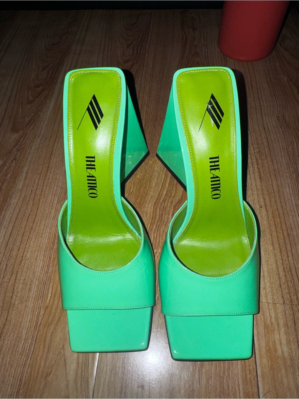 The Attico Neon Green Devon Heeled Sandal